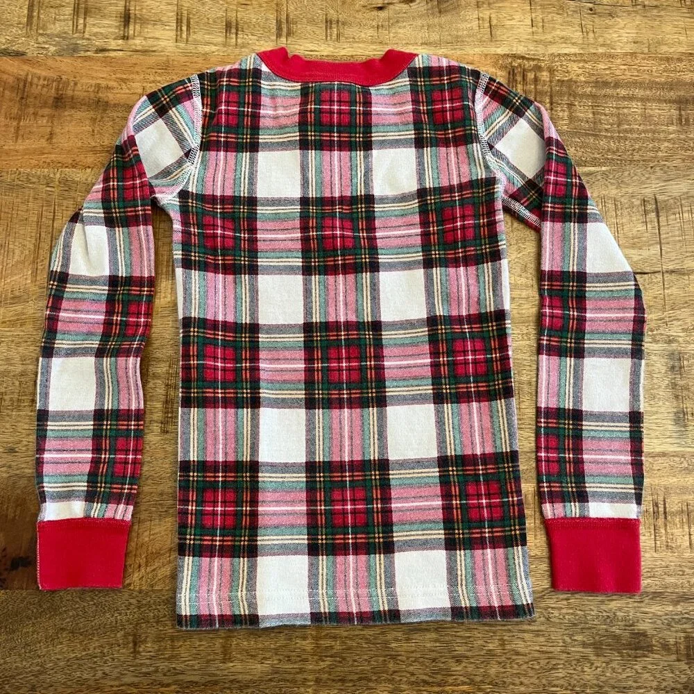 Hanna Andersson Christmas Tartan Plaid Pajamas Kids 6-7 Organic‎ Cotton